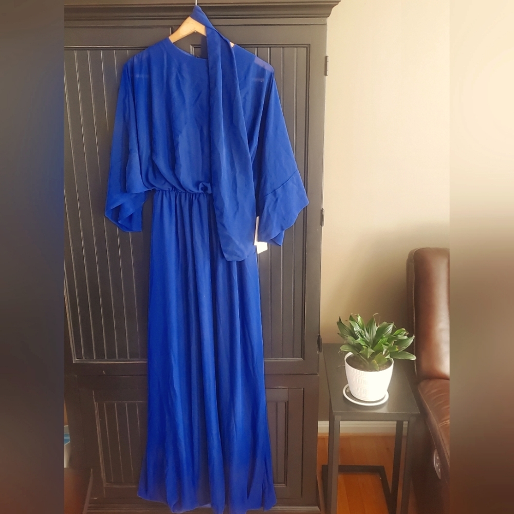 NWT Royal Blue Mingda's Dress Maxi Dress Sz Medium (M)